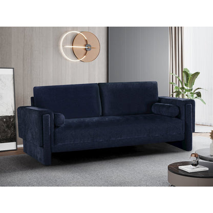 Madeline Navy Chenille Fabric Sofa