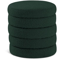 Aphia Green Boucle Fabric Ottoman/Stool
