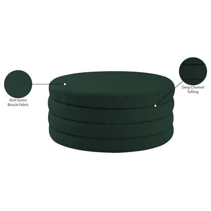 Aphia Green Boucle Fabric Ottoman/Coffee Table