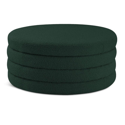 Aphia Green Boucle Fabric Ottoman/Coffee Table