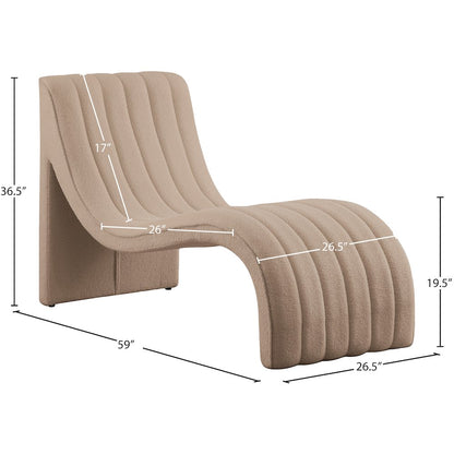 Orian Beige Teddy Fabric Chaise