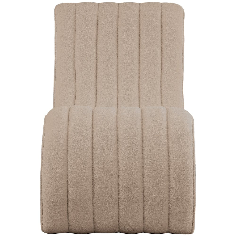 Orian Beige Teddy Fabric Chaise