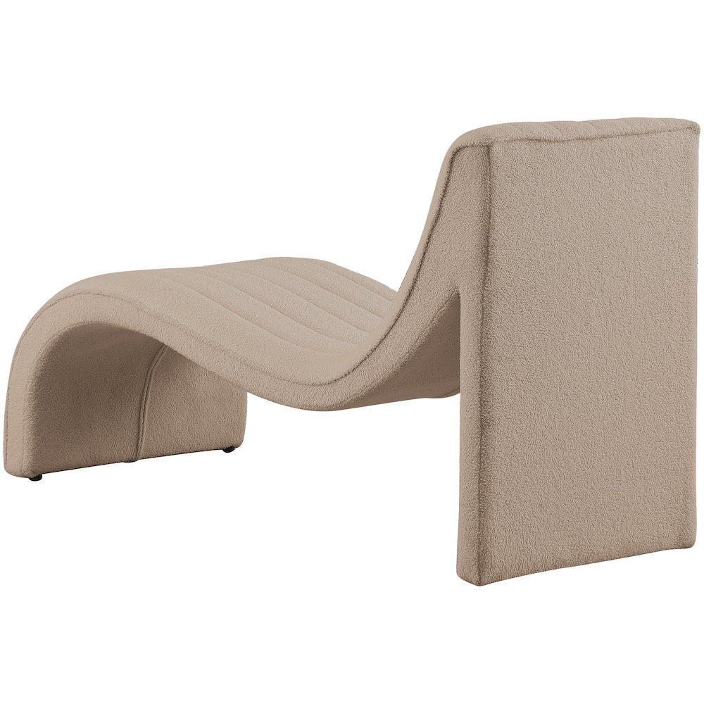 Orian Beige Teddy Fabric Chaise