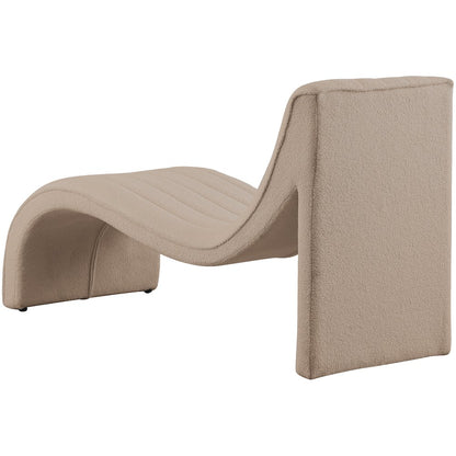 Orian Beige Teddy Fabric Chaise