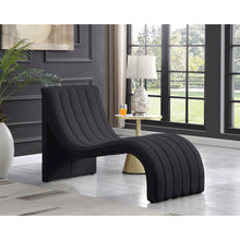 Orian Black Teddy Fabric Chaise