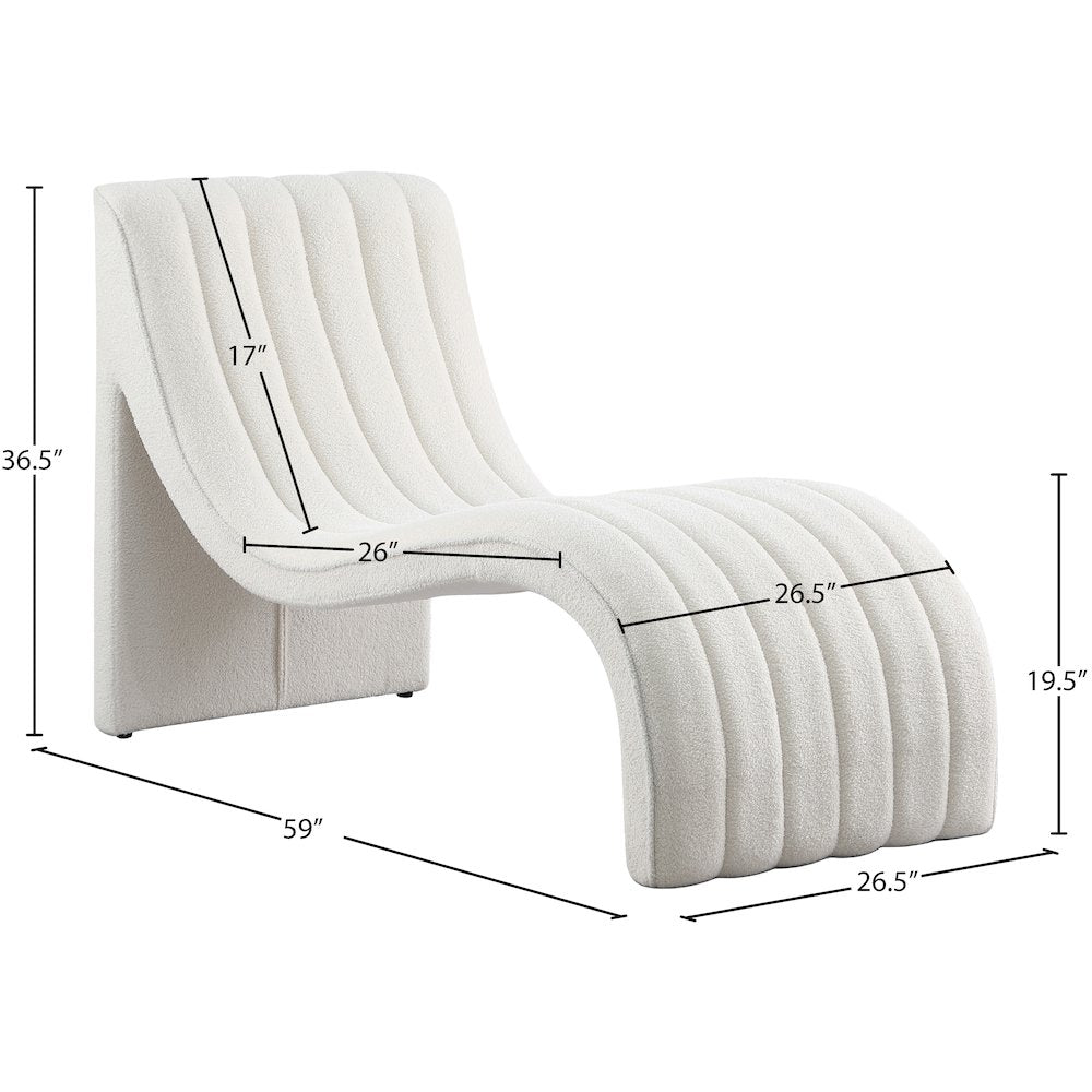 Orian Cream Teddy Fabric Chaise