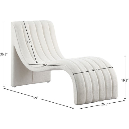 Orian Cream Teddy Fabric Chaise