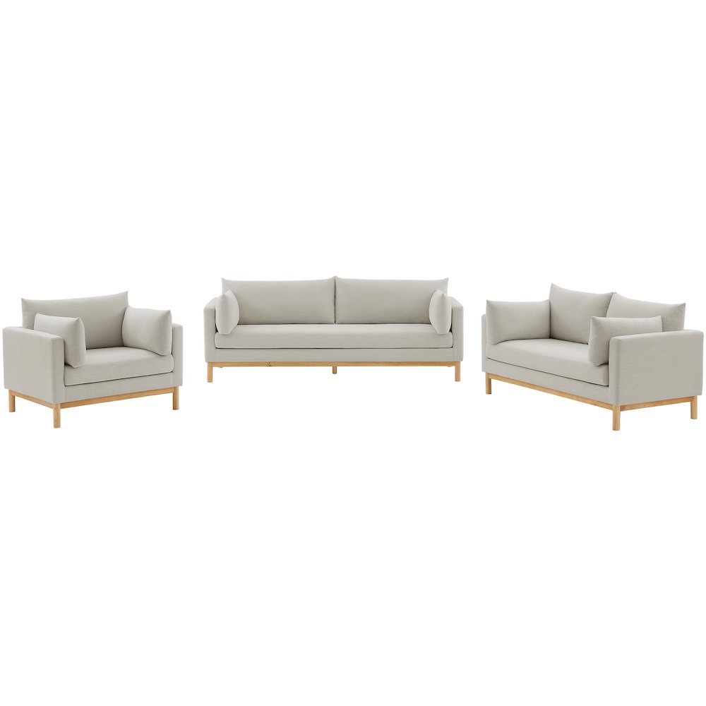 Langham Beige Linen Textured Fabric Chair