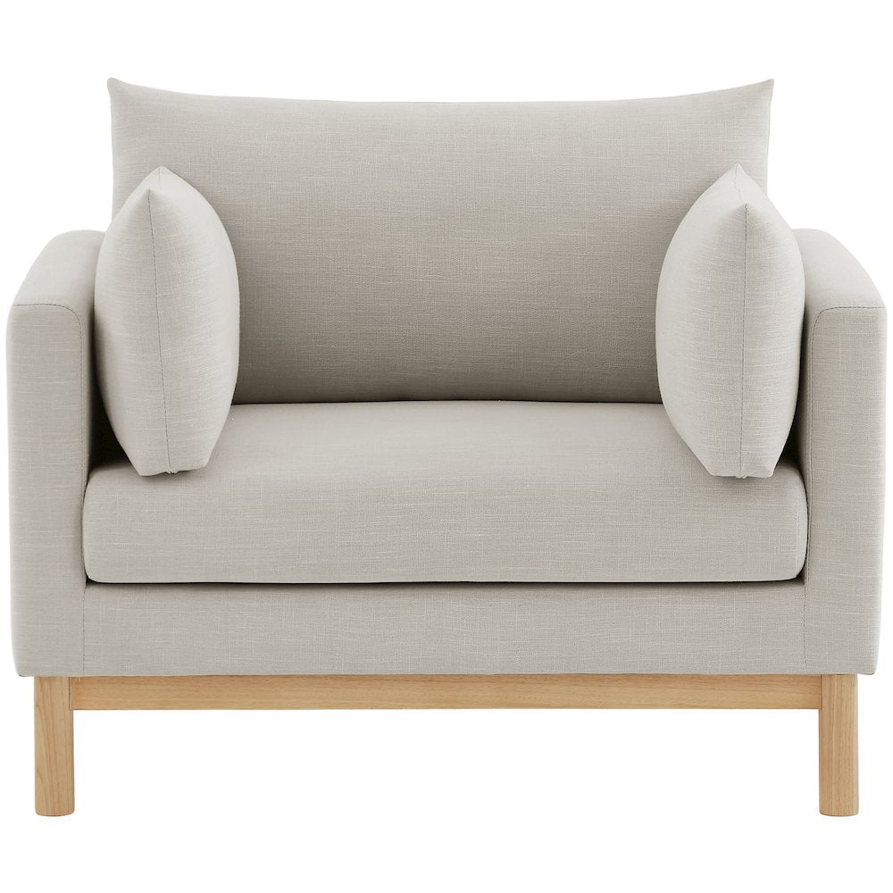Langham Beige Linen Textured Fabric Chair