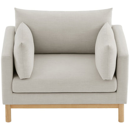 Langham Beige Linen Textured Fabric Chair