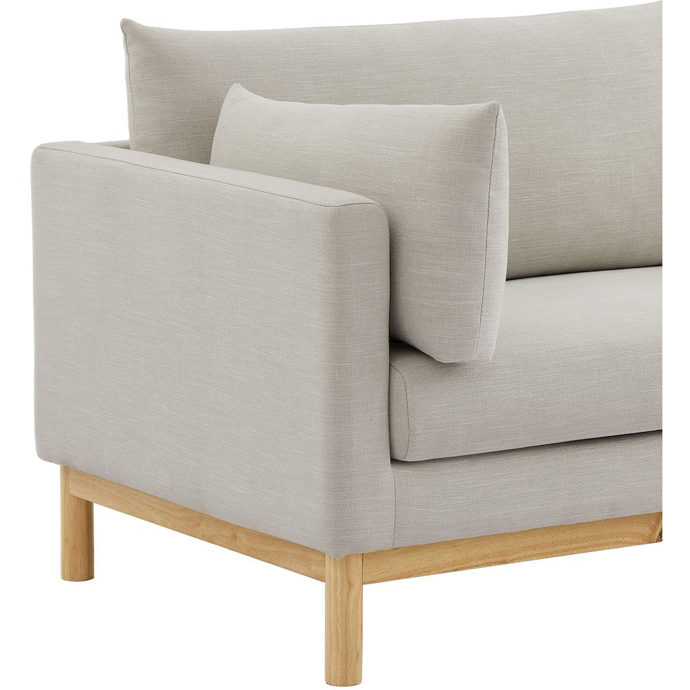 Langham Beige Linen Textured Fabric Chair