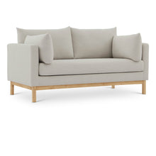 Langham Beige Linen Textured Fabric Loveseat