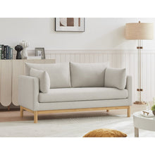 Langham Beige Linen Textured Fabric Loveseat