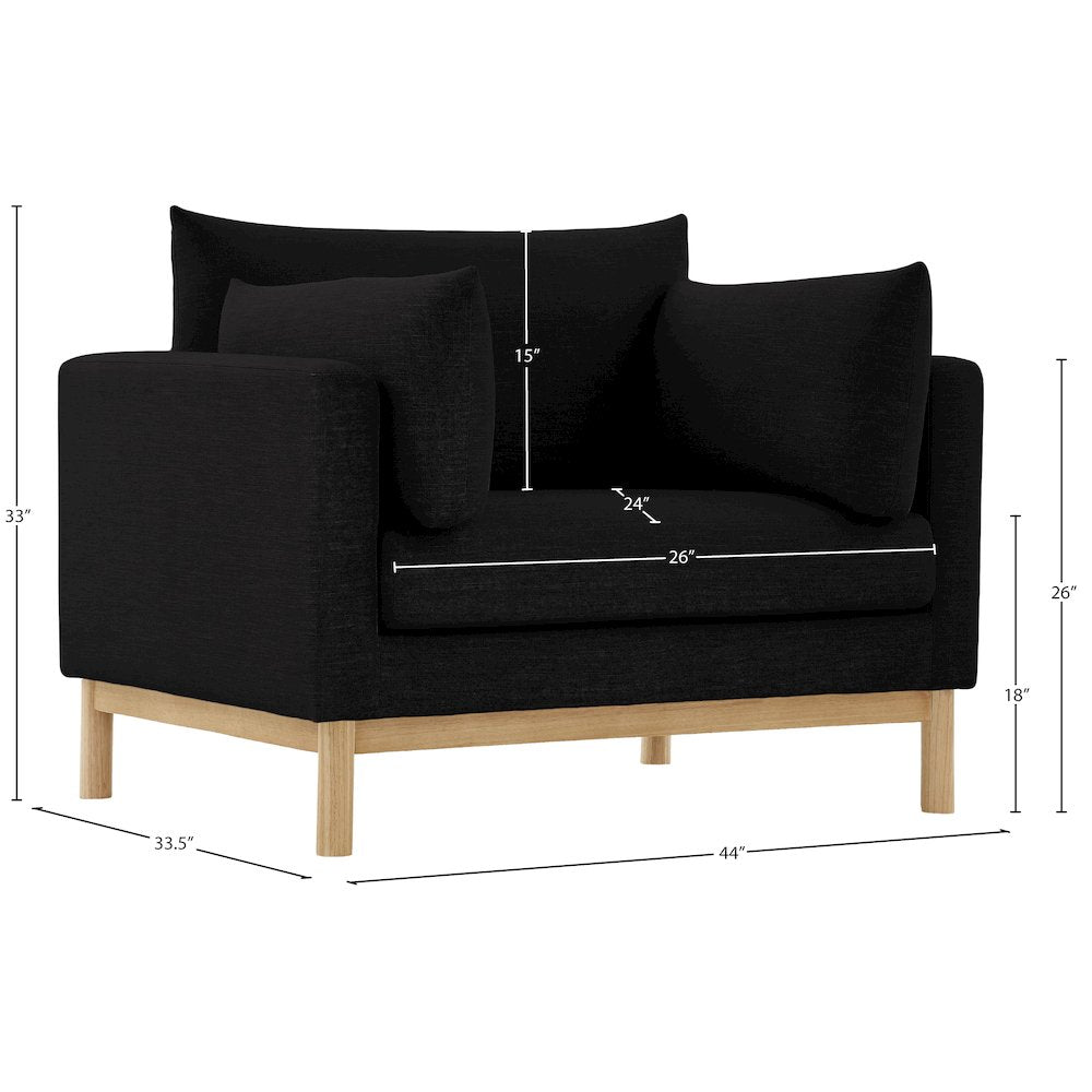 Langham Black Linen Textured Fabric Chair