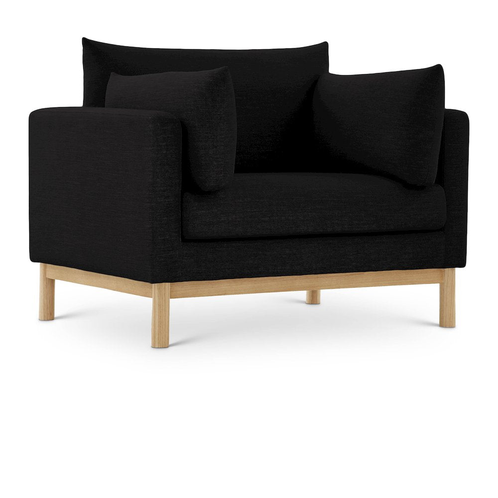 Langham Black Linen Textured Fabric Chair