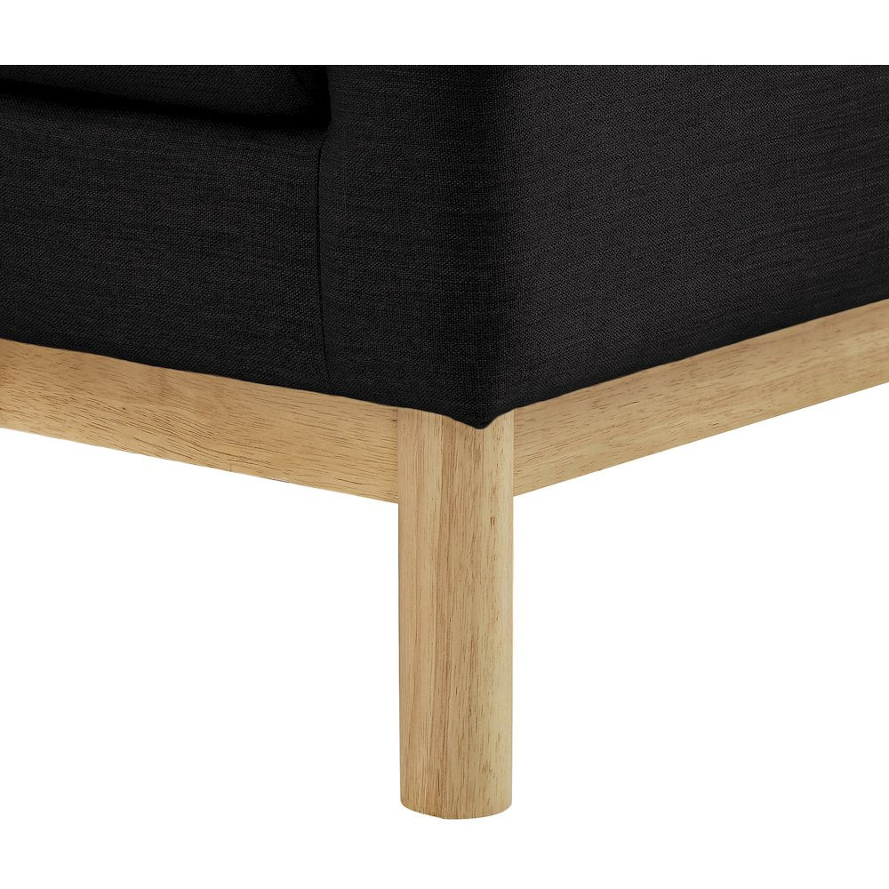 Langham Black Linen Textured Fabric Chair