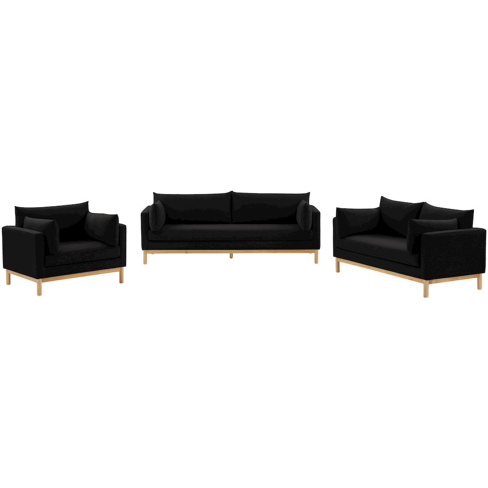 Langham Black Linen Textured Fabric Chair
