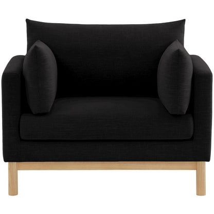 Langham Black Linen Textured Fabric Chair