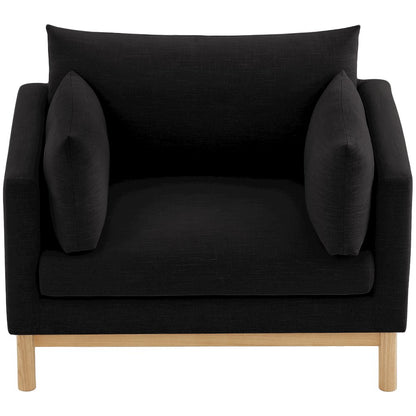 Langham Black Linen Textured Fabric Chair