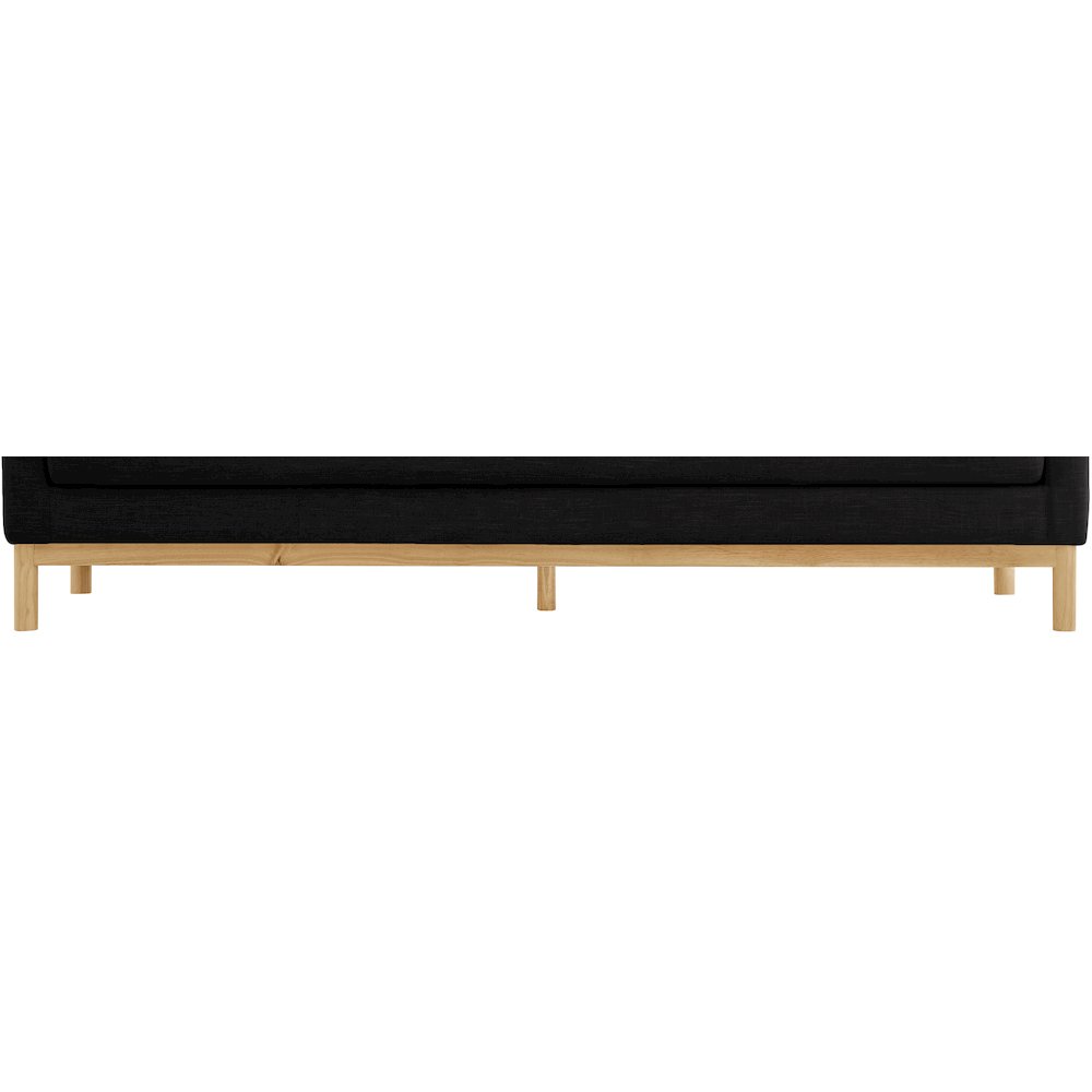Langham Black Linen Textured Fabric Loveseat
