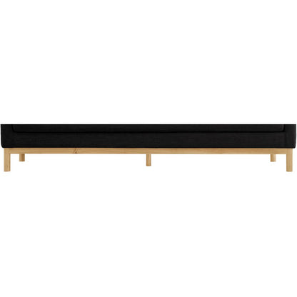 Langham Black Linen Textured Fabric Loveseat