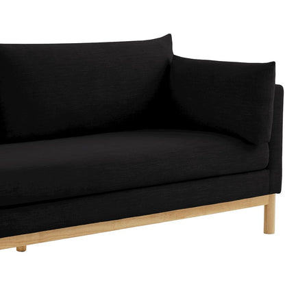 Langham Black Linen Textured Fabric Loveseat
