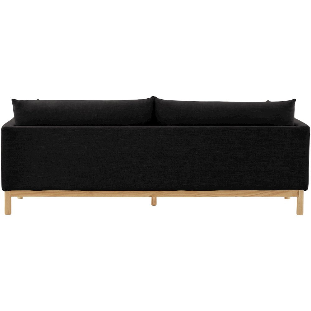 Langham Black Linen Textured Fabric Sofa