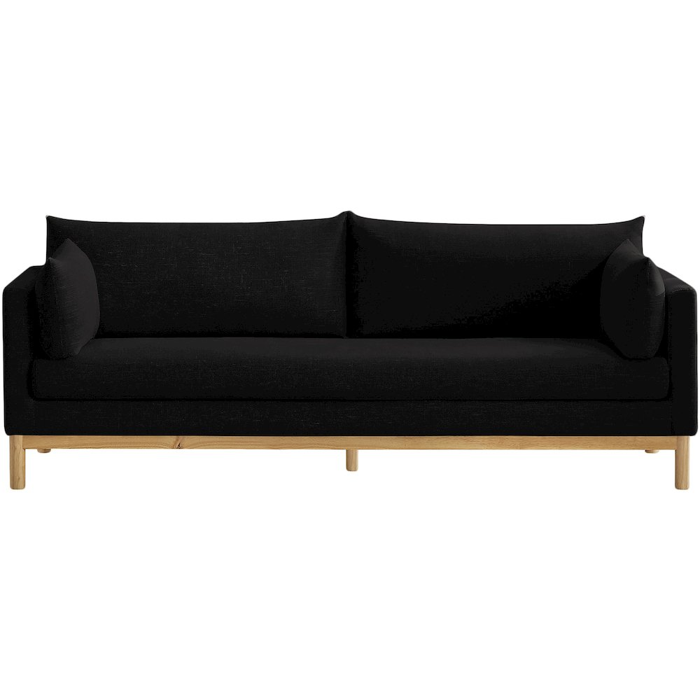 Langham Black Linen Textured Fabric Sofa