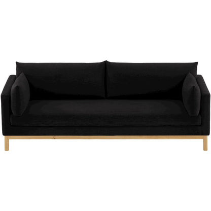 Langham Black Linen Textured Fabric Sofa