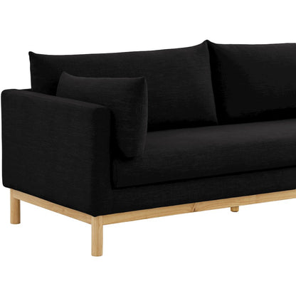 Langham Black Linen Textured Fabric Sofa