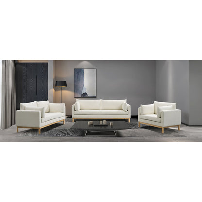Langham Cream Linen Textured Fabric Chair