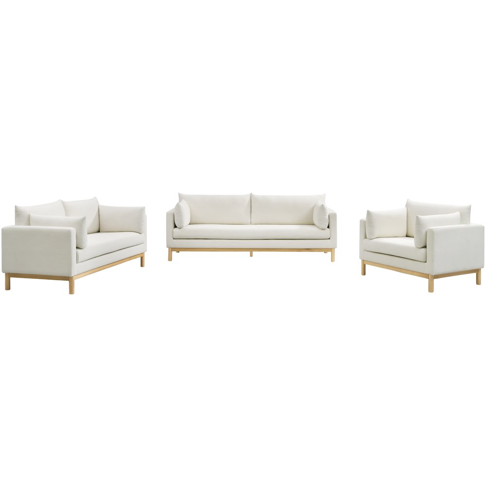 Langham Cream Linen Textured Fabric Sofa