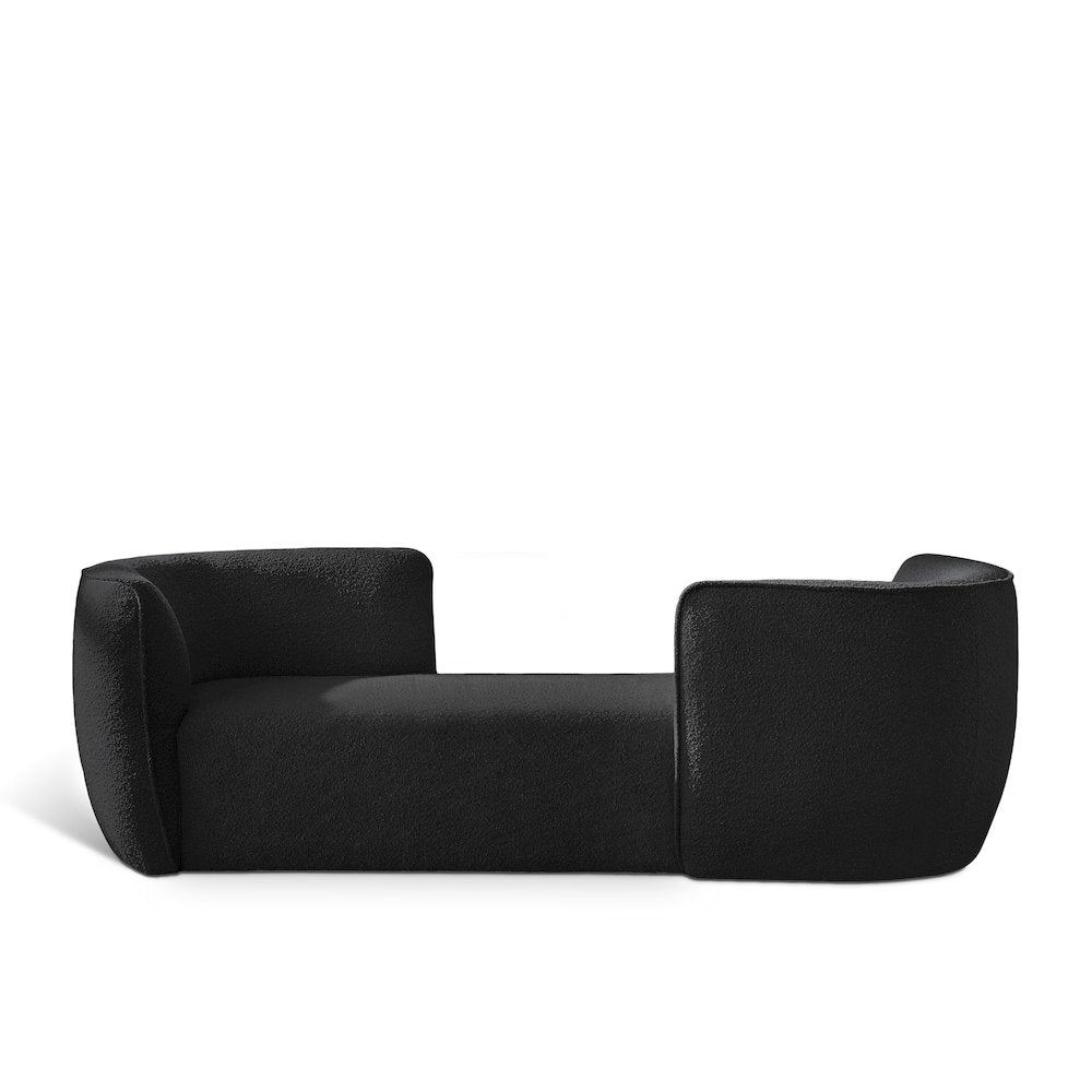 Hilton Black Fabric Chaise