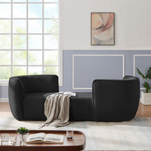 Hilton Black Fabric Chaise
