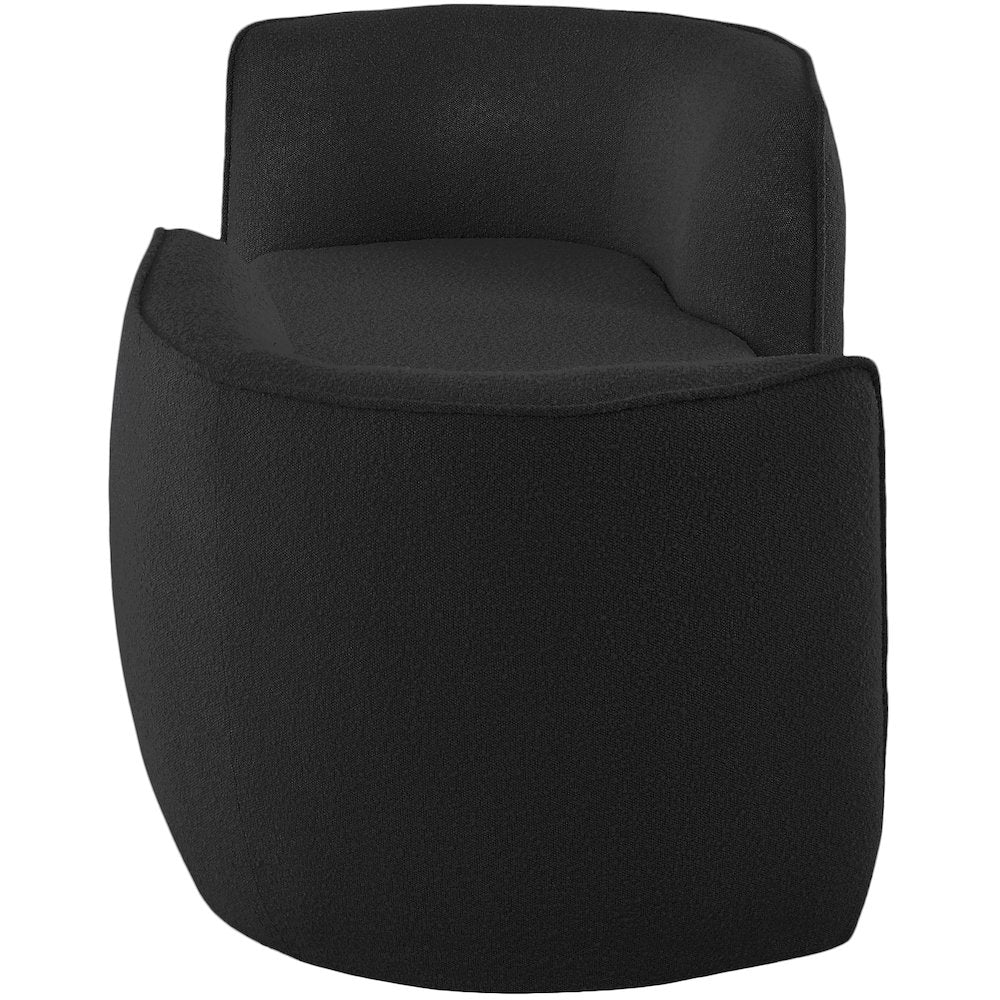 Hilton Black Fabric Chaise