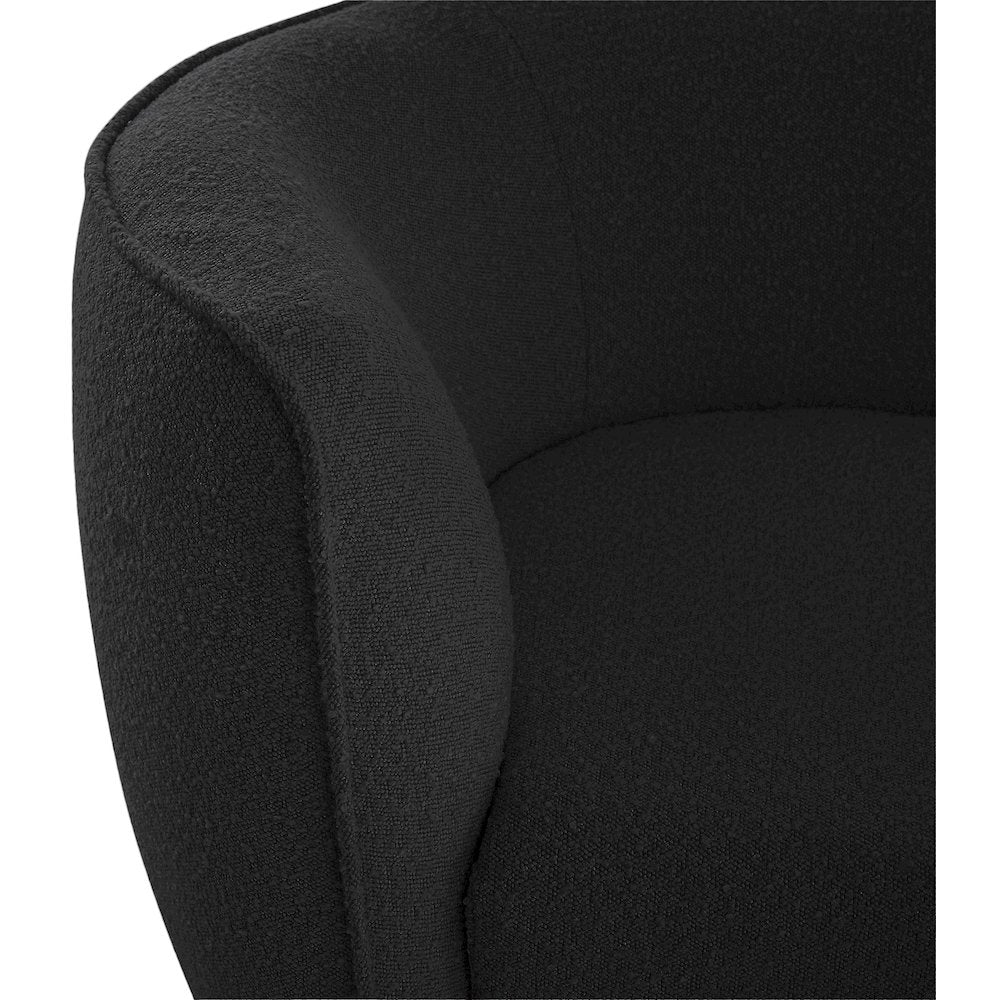Hilton Black Fabric Chaise