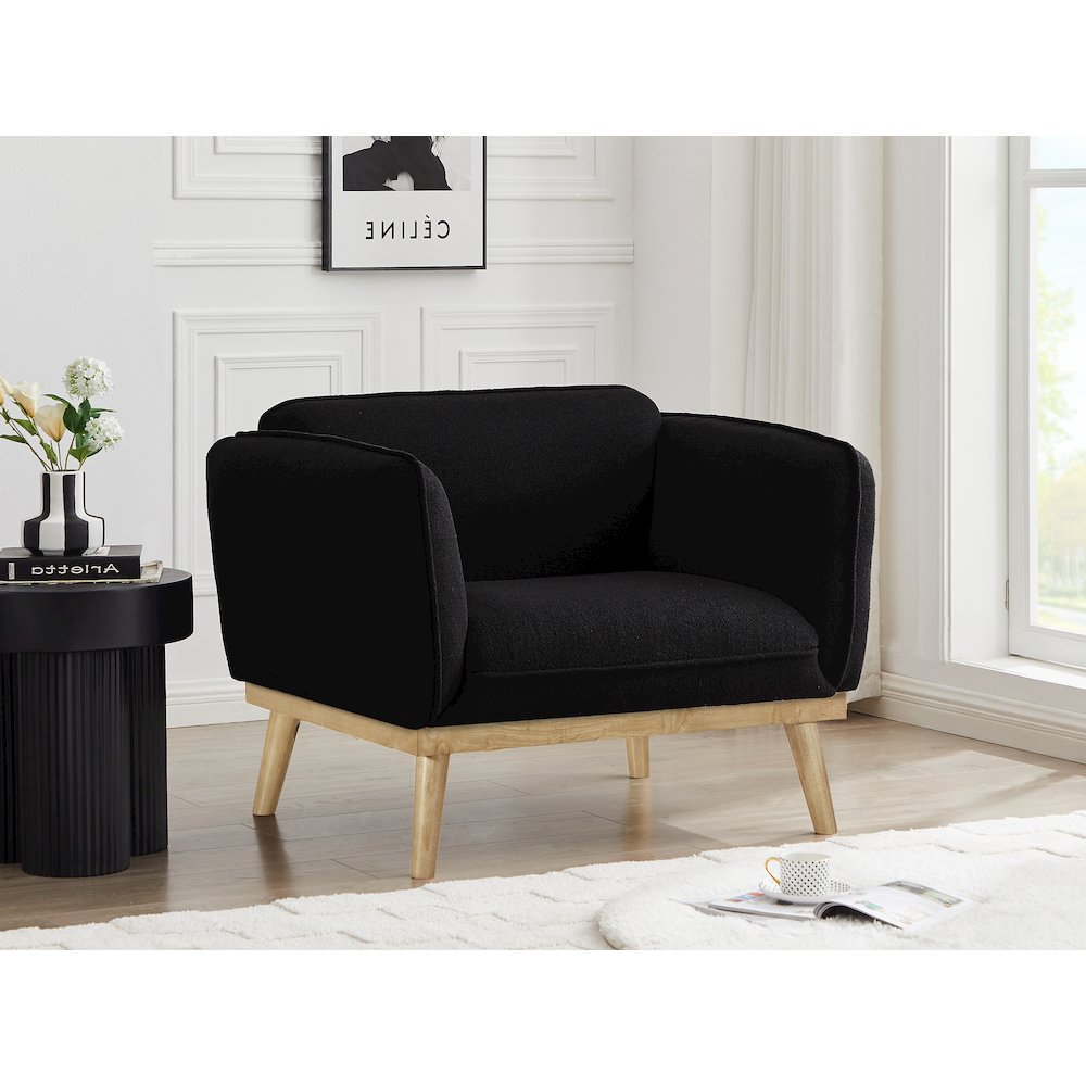 Nolita Black Boucle Fabric Chair