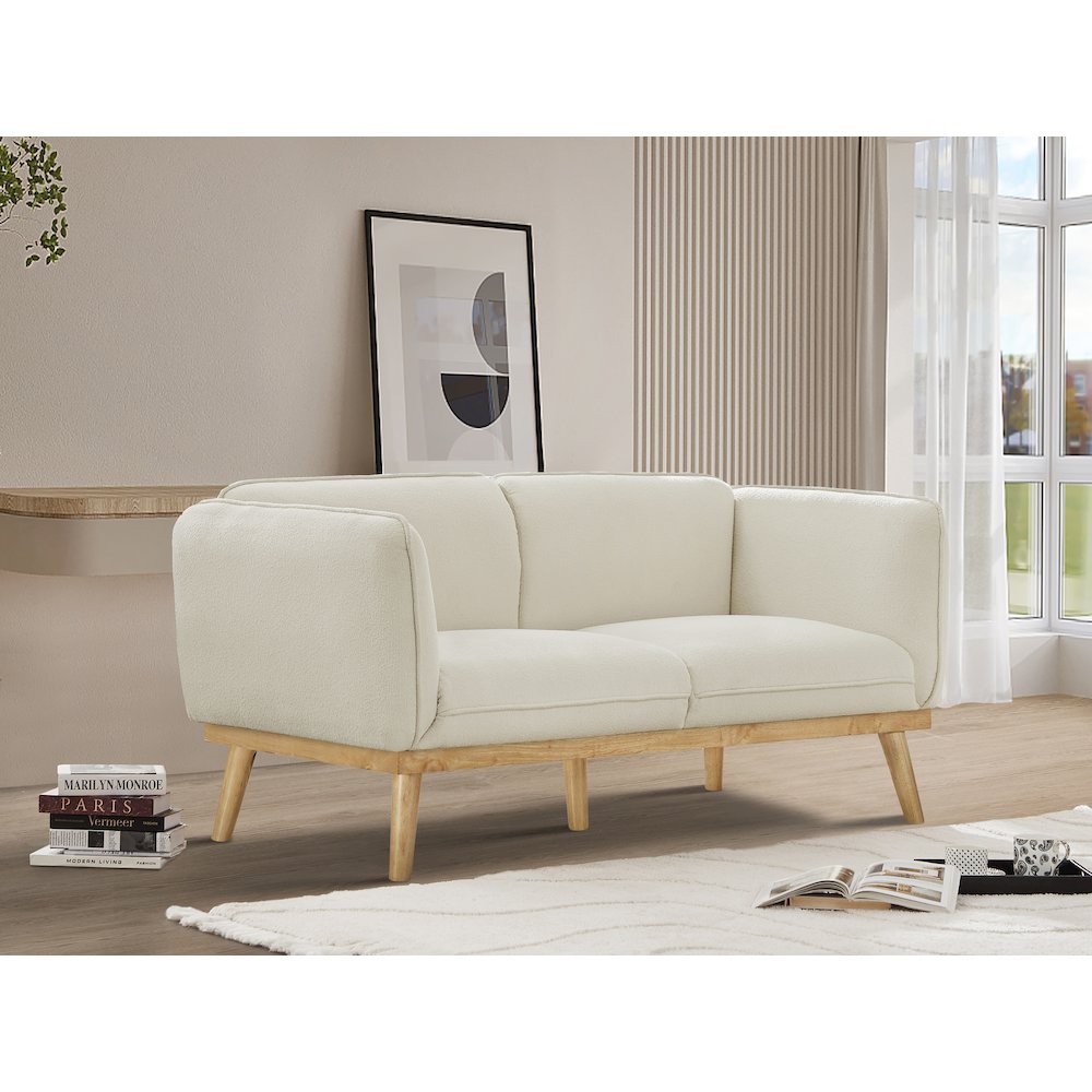 Nolita Cream Boucle Fabric Loveseat