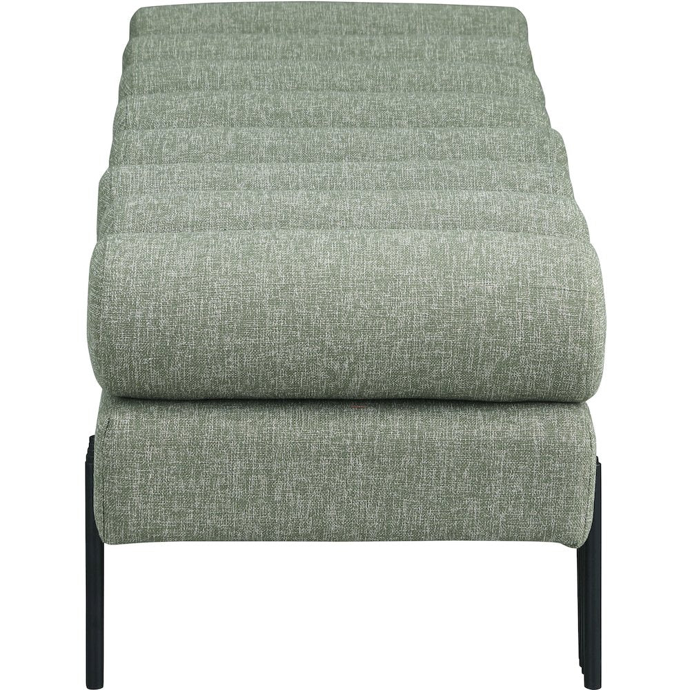 Akeela Green Linen Textured Fabric Bench