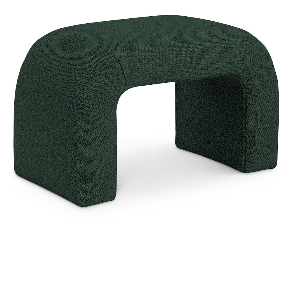 Niagara Green Boucle Fabric Bench