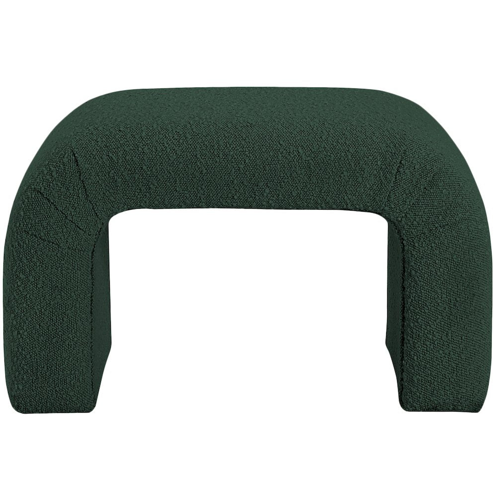 Niagara Green Boucle Fabric Bench