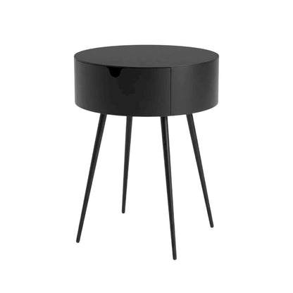 Black Nightstand with Contemporary Finish and Modern Style