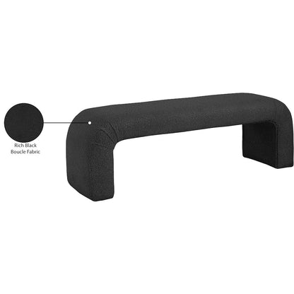 Niagara Black Boucle Fabric Bench