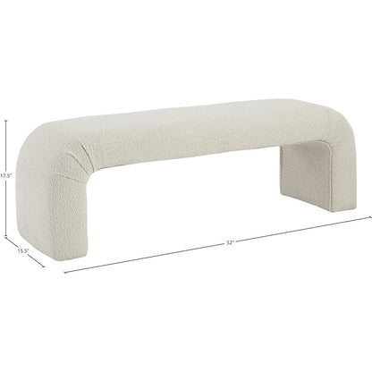 Niagara Cream Boucle Fabric Bench