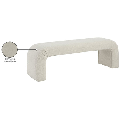 Niagara Cream Boucle Fabric Bench