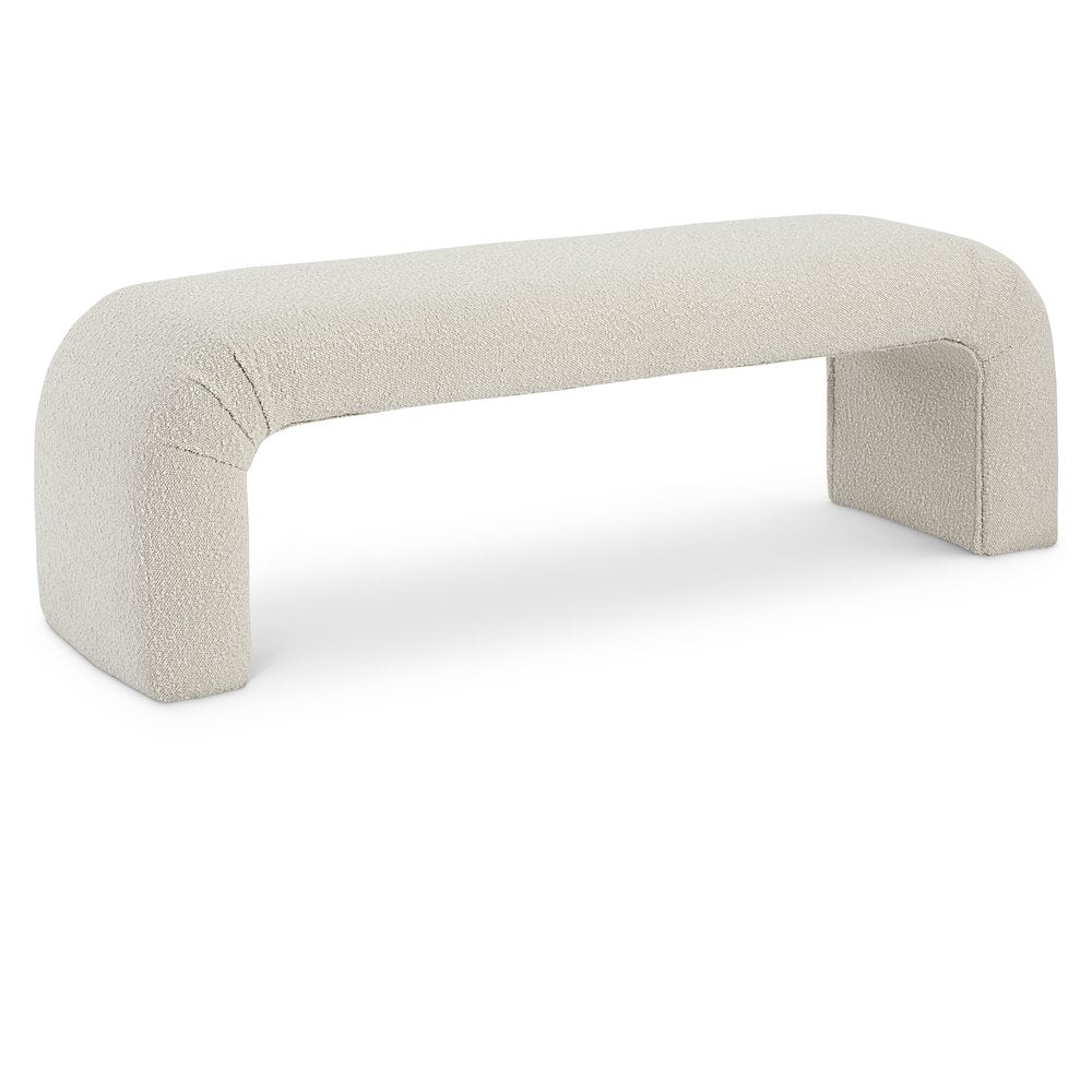 Niagara Cream Boucle Fabric Bench