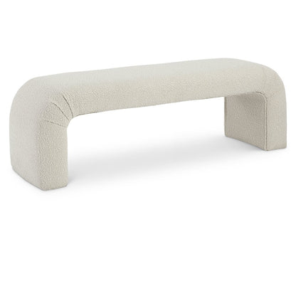 Niagara Cream Boucle Fabric Bench