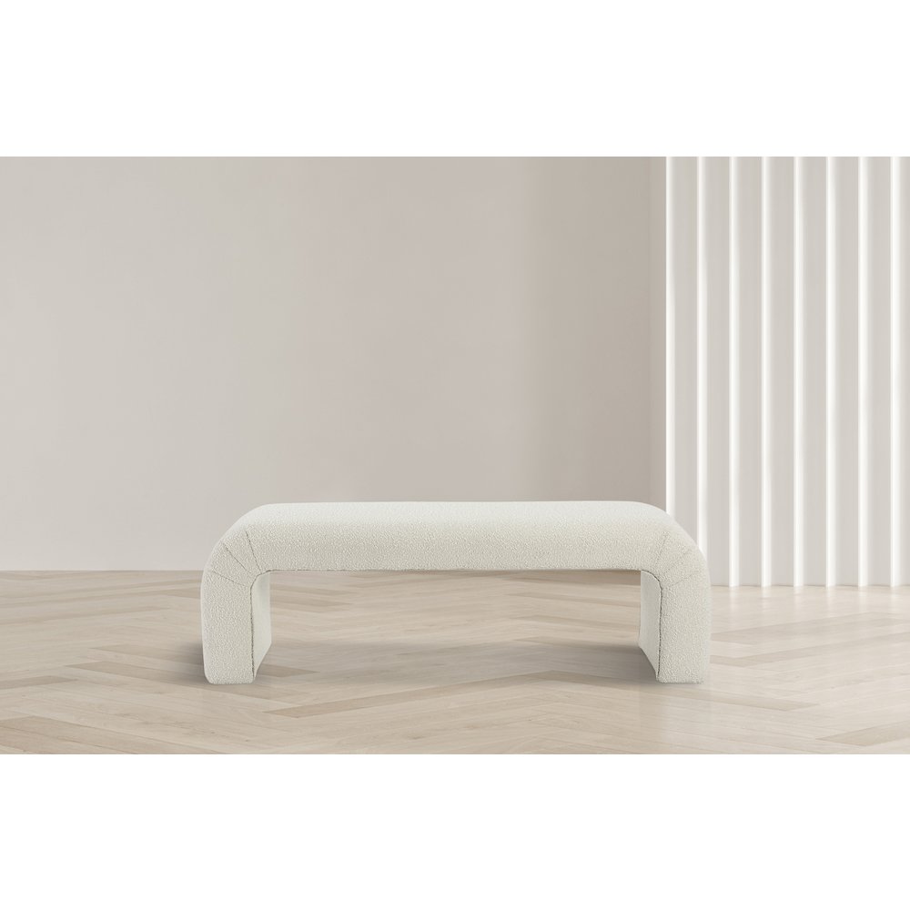 Niagara Cream Boucle Fabric Bench