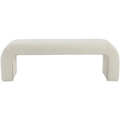 Niagara Cream Boucle Fabric Bench