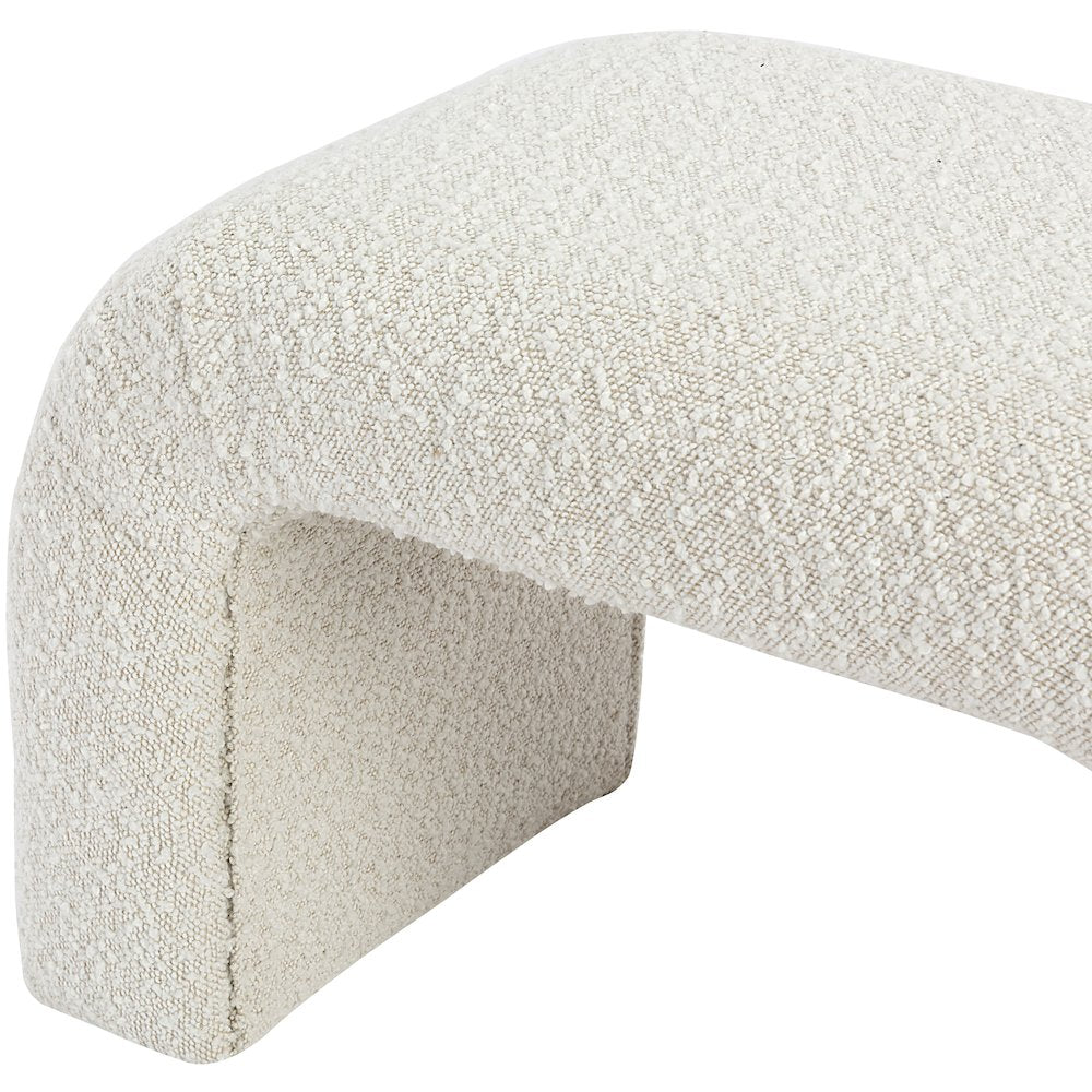 Niagara Cream Boucle Fabric Bench